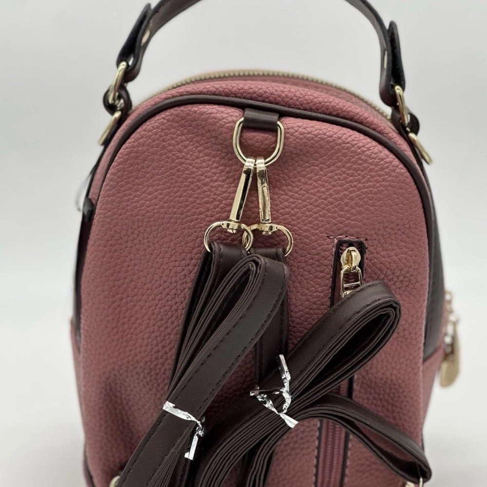 Burgundy Leather Backpack with Bee Accent NWT​ - Picture 6 of 11